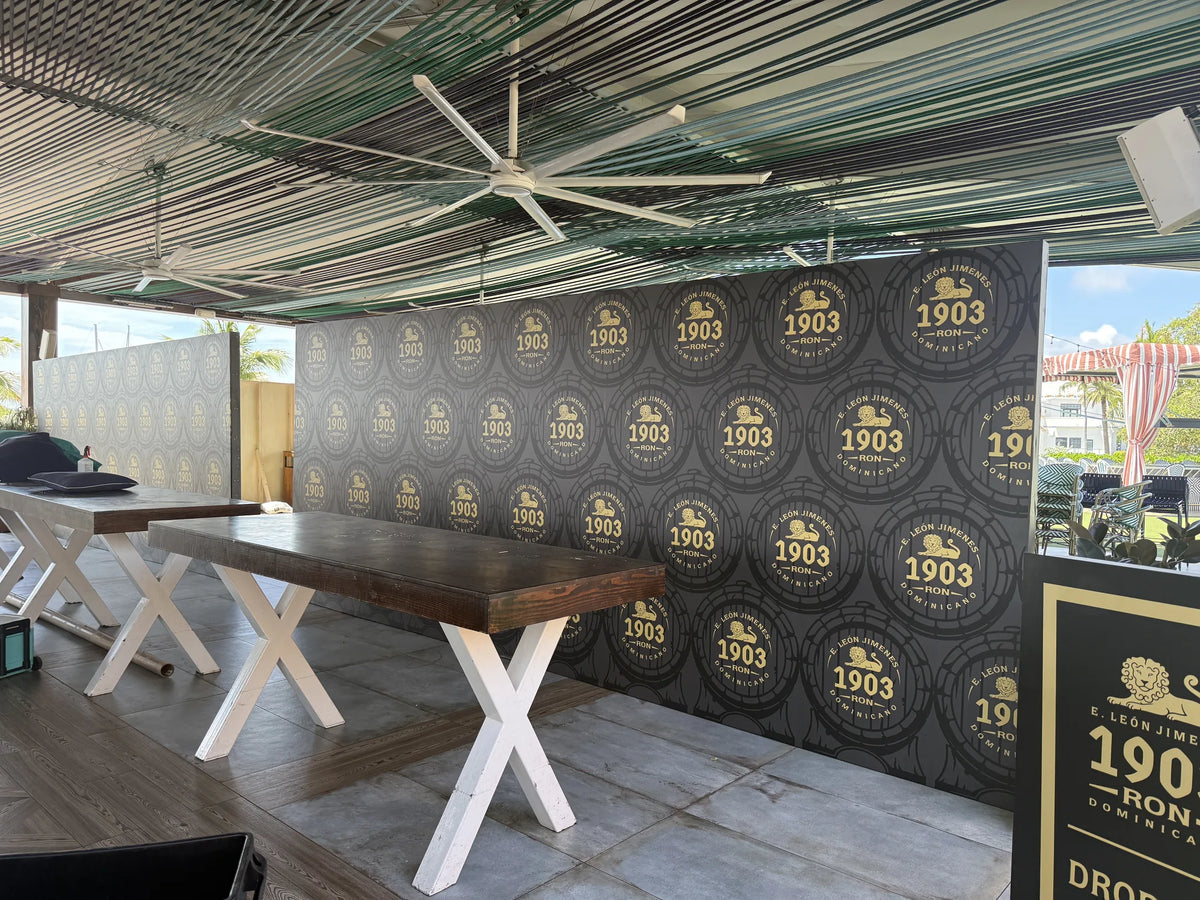 Outdoor branded lounge and guest experience installation