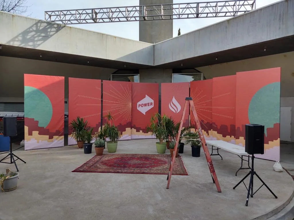 Restaurant mural and environmental brand graphics
